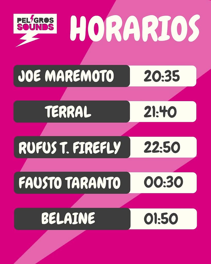 Horarios Peligros Sounds 2026